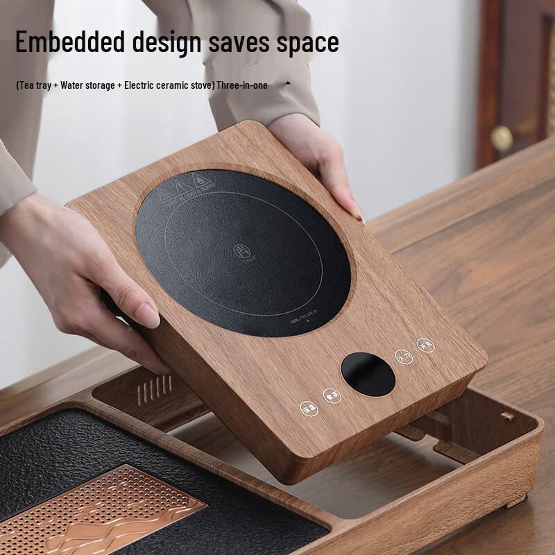 Naijiang Ru Kiln Ceramic Automatic Tea Set with Integrated Tray & Kettle