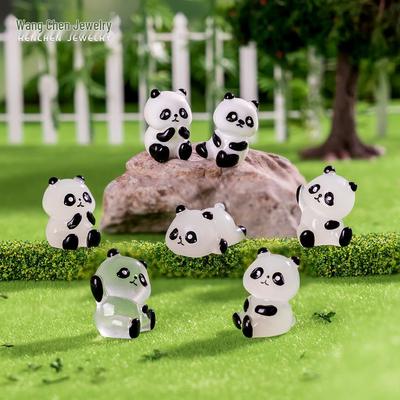 Luminous Panda Miniature Figurine for Micro Landscape Gardening Decor