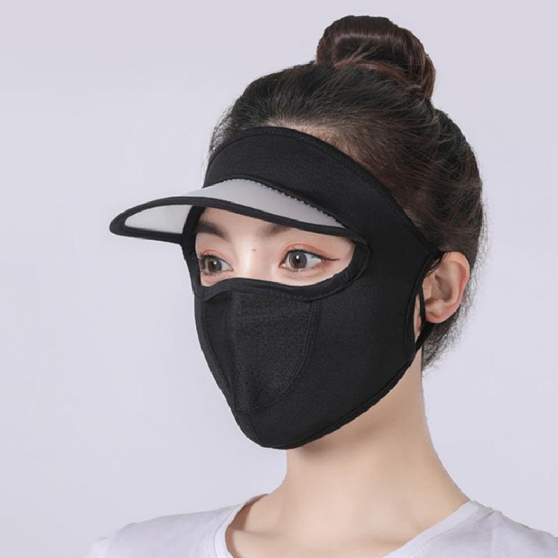 1Pieces Summer Ice Silk Mask UV Protection Face Cover Sunscreen Veil Face With Brim Outdoor Cycling Mountaineering Scarf