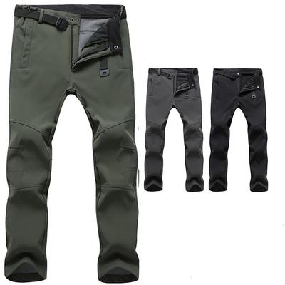 Men's Outdoor Waterproof Hiking Trousers Camping Hiking Climbing Fishing Skiing Trekking Softshell Fleece Warm Pants Plus Size
