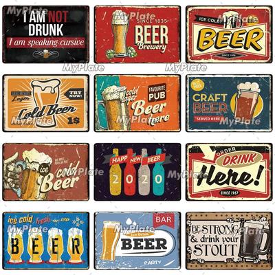 Cold Beer Vintage Metal Sign Tin Sign Vintage  Decoration Plaque Home Wall Decor Bar Sign Home Decor Poster Wholesale