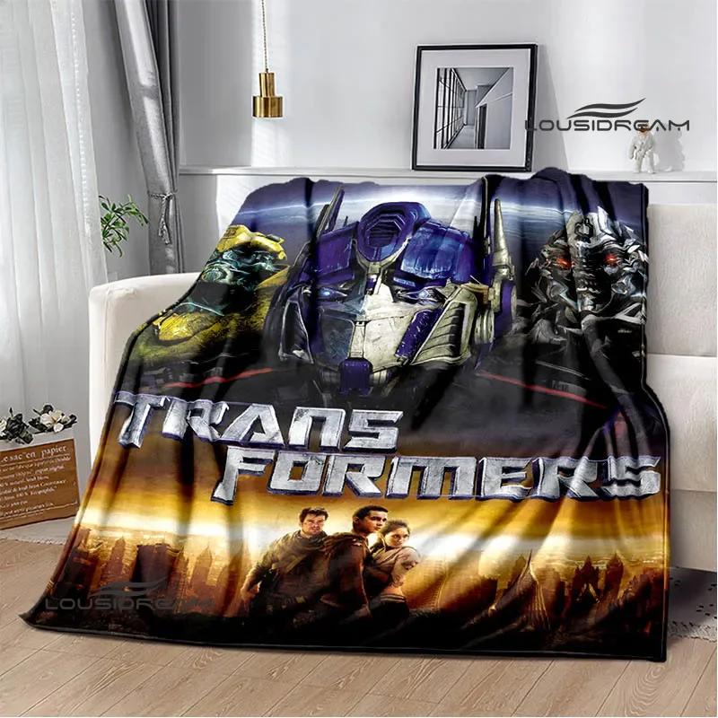 T-Transformers Cartoon Printed blankets picnic blanket Warm blankets Flannel Soft Cozy Blanket Home travel blanket Birthday Gift