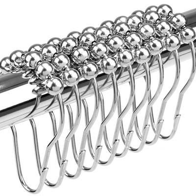 12/24 ks Koupelnové závěsy Rollerball Kroužky Háčky 5 Válečků Klouzavé Závěsy na Sprchový Závěs Doplňky k Závěsům Koupelna