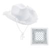 Feather Edge Letter Cowboy Hat Sequins Pink Western Rough Edge Cowboy Hat Glasses Square Towel Three-piece Set