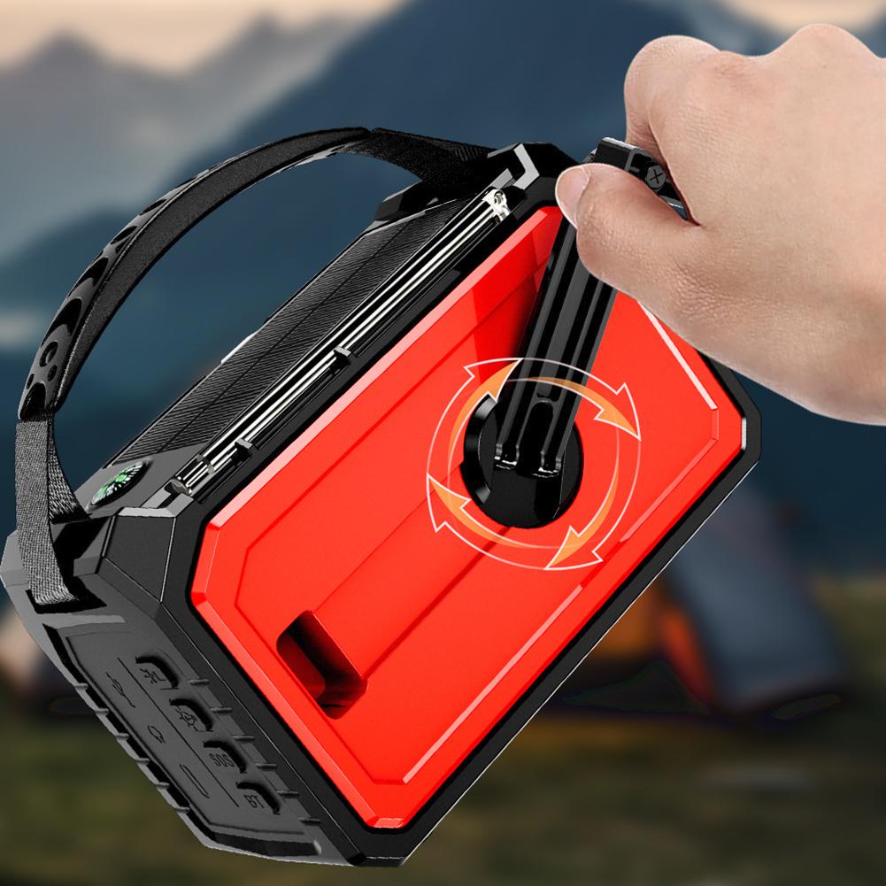 16000mAh AM/FM/WB NOAA Radio Emergency Weather Radio Hand Crank/Solar Charging Survival Radio with LED Flashlight for Outdoor