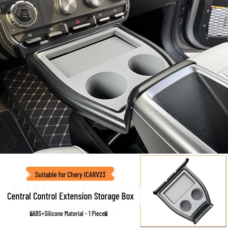 

Essential Upgrade: Front Center Console Organizer for Chery iCAR Super V23 with Storage Compartments & Cup Holders