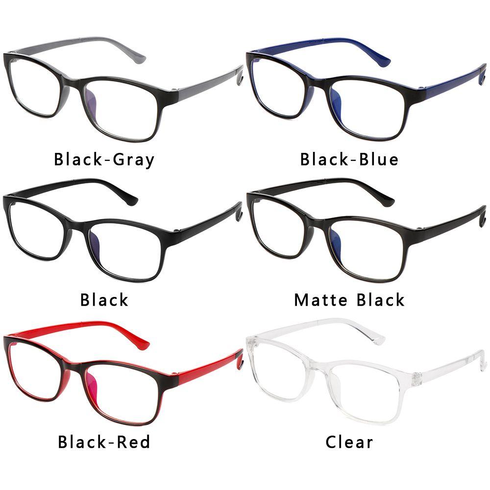 Fashion Clear Lens Square Reading Spectacles Flat Mirror PC Eyeglasses High Quality Durable Frames with Blue Film