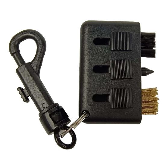 Golf Ball Brush Reusable Wear-resistant Flexible Bristles Compact Size with Retractable Sharp Pick Portable Golf Ball Club Groove