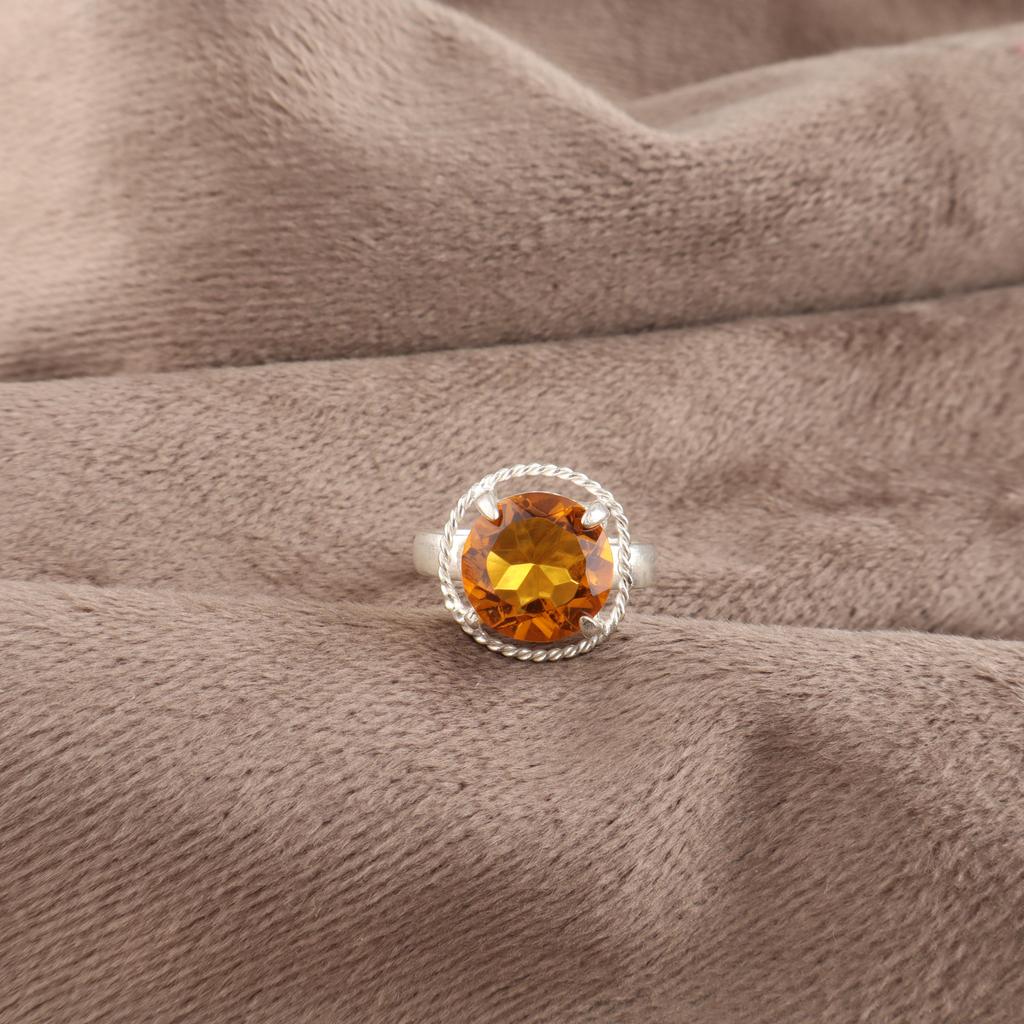 Gioielli con Pietra di Citrino, Anello Curativo in Argento Sterling Massiccio 925, Splendido Anello in Argento Fatto a Mano, Regalo per Lei