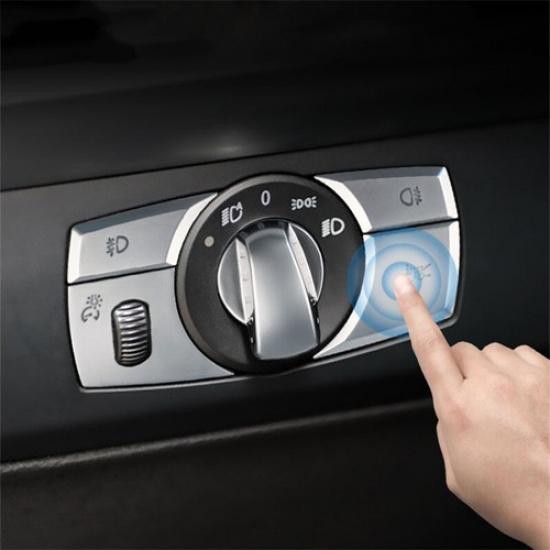 Silver Car Front Headlight Switch Button Cover Decoration For BMW X5 X6 09-13