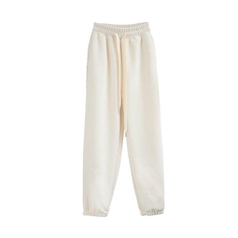 Chenier sweatpants women's autumn and winter velvet new tied feet lantern sweatpants casual gray corduroy pants