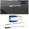 Car Fender Trim Mirror Polishing Stainless Steel Chrome+Blue Decoration Cover