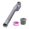 Low Profile Drain Pipe Kit with Flat P Trap for Freestanding Bathtub RV Flexible Bendable Polypropylene 12-33.5 Inch