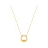 Gold Plated Stainless Steel Twisted Circle Pendant Necklace