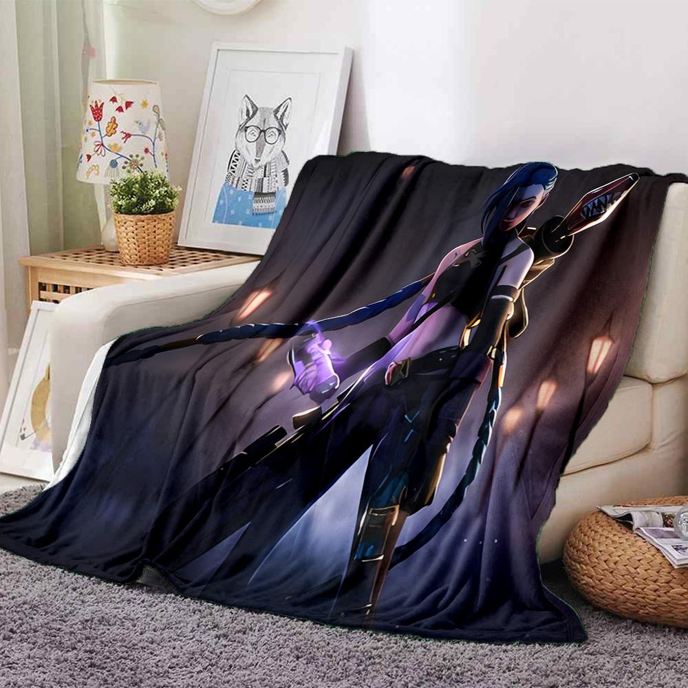 1pc Blanket - League of Legends Jinx Print Design,Lightweight Blanket for Sofa,Bed- Soft &Warm,Gift for All Seasons