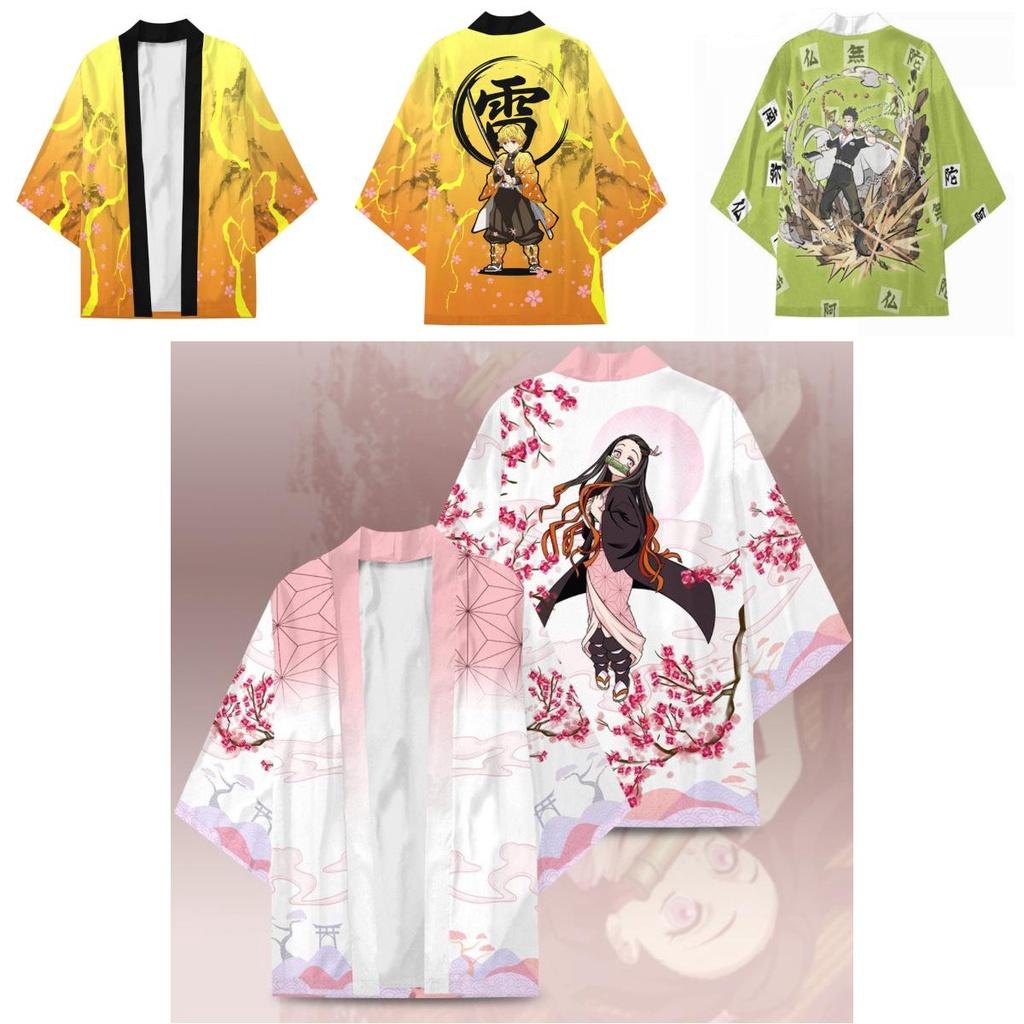 Demon Slayer Short Sleeve Cartoon Printed Top Cosplay Costume Xs-3xl