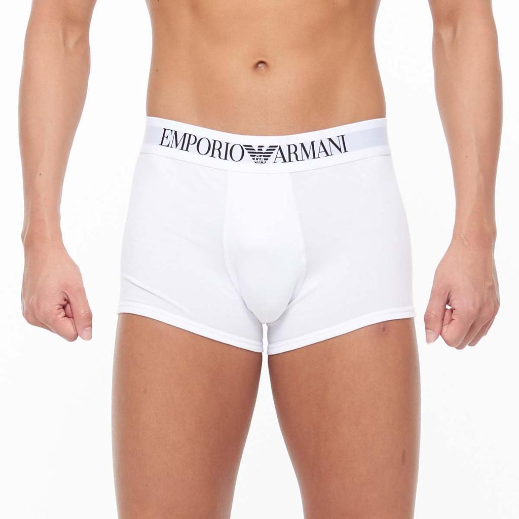 Emporio Armani Iconic Logo Band Boxer Shorts, Men's, EU Size, 54072989, Size 90, White