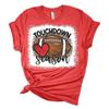 TOUCHDOWN SEASONWomen's Casual Fashion Casual Short Sleeve Rugby Print Round Neck T-shirt Top