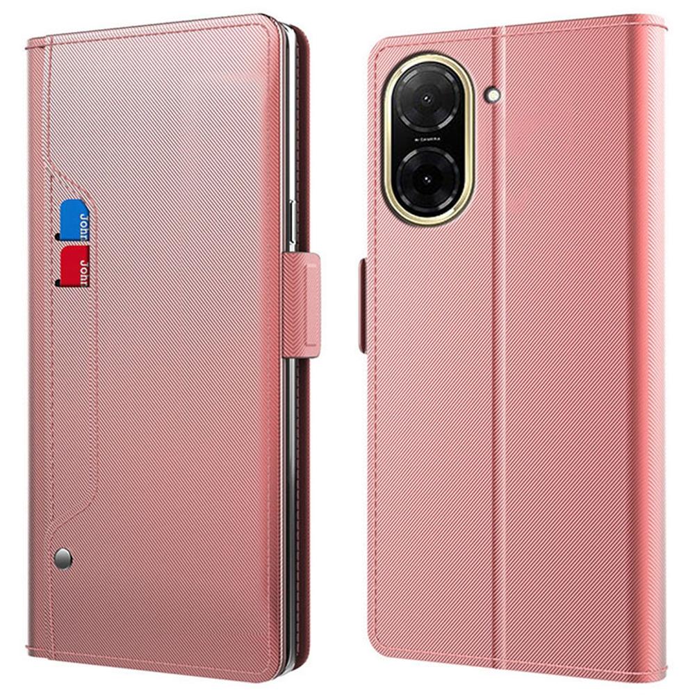 For Xiaomi Redmi A5 4G (171.7mm)/Poco C71 4G Case Stand PU Leather Phone Cover Card Holder Mirror