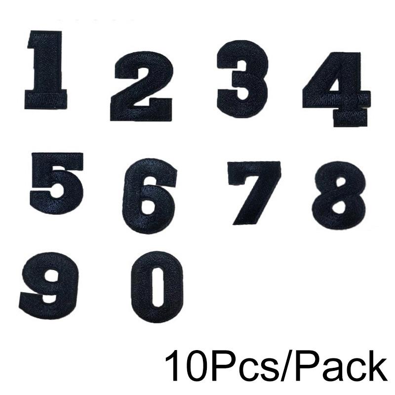 

10 шт./упак. Черный номер джерси обувь шляпа DIY вышитые нашивки одежда шить значок одежда 0-9 глажка украшения