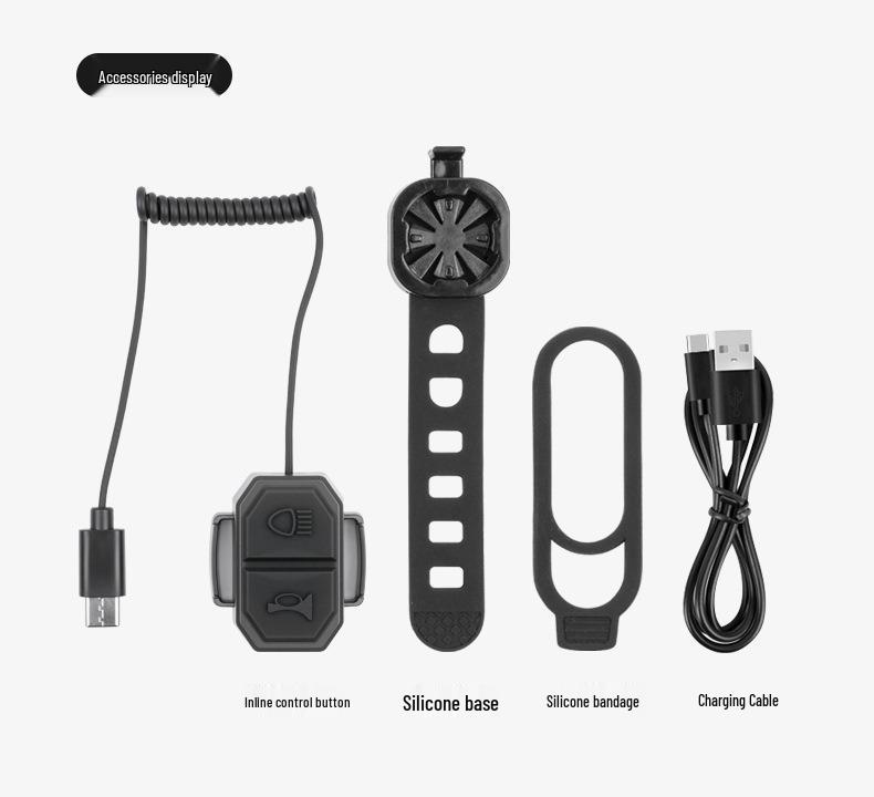 900 Lumen Solar Bike Headlight with USB Charging, High/Low Beam, Horn, and Long Battery for Night Riding
