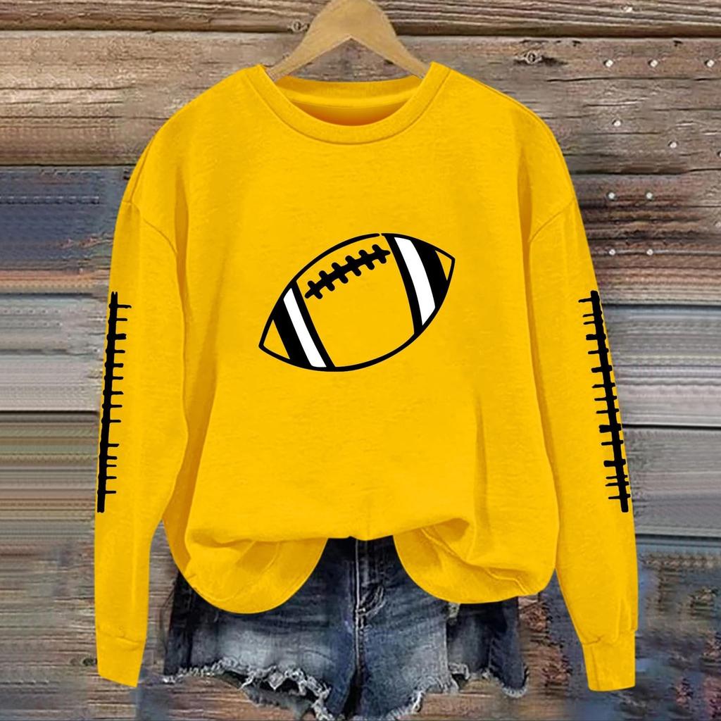 Women's Fashionable And Casual Long Sleeved Printed Round Neck Sportswear Pullover Sweatshirt Top