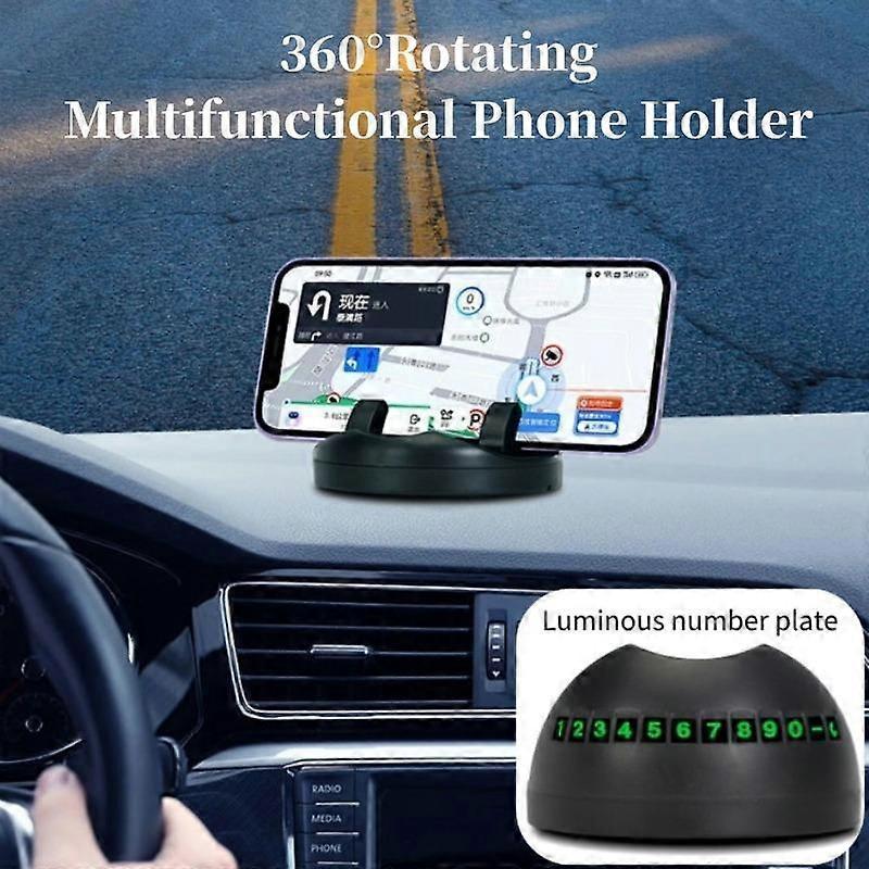 360 Derece Dönebilen Araba Cep Telefonu Tutucu Masa Gösterge Paneli Yapışkan Telefon Montaj Braketi Kaymaz Navigasyon GPS Desteği Plaka ile Arabada