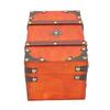 Wooden Treasure Chest Box Vintage Decorative Antique Wood Jewelry Box with Lock Hinged Lid Small Size