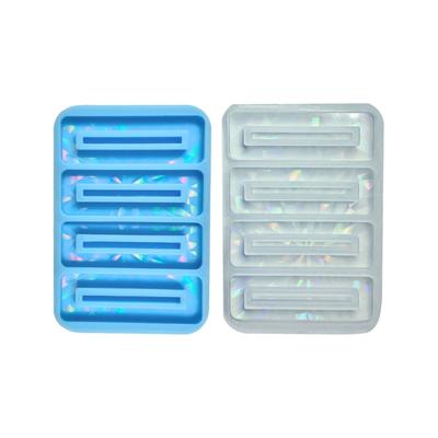Stampi in Resina per Barrette Fai da Te Spilla per Capelli Stampo per Colata Olografico-Stampo per Fermaglio per Capelli Stampi in Silicone a Forma di Striscia Lunga per-Segnalibro