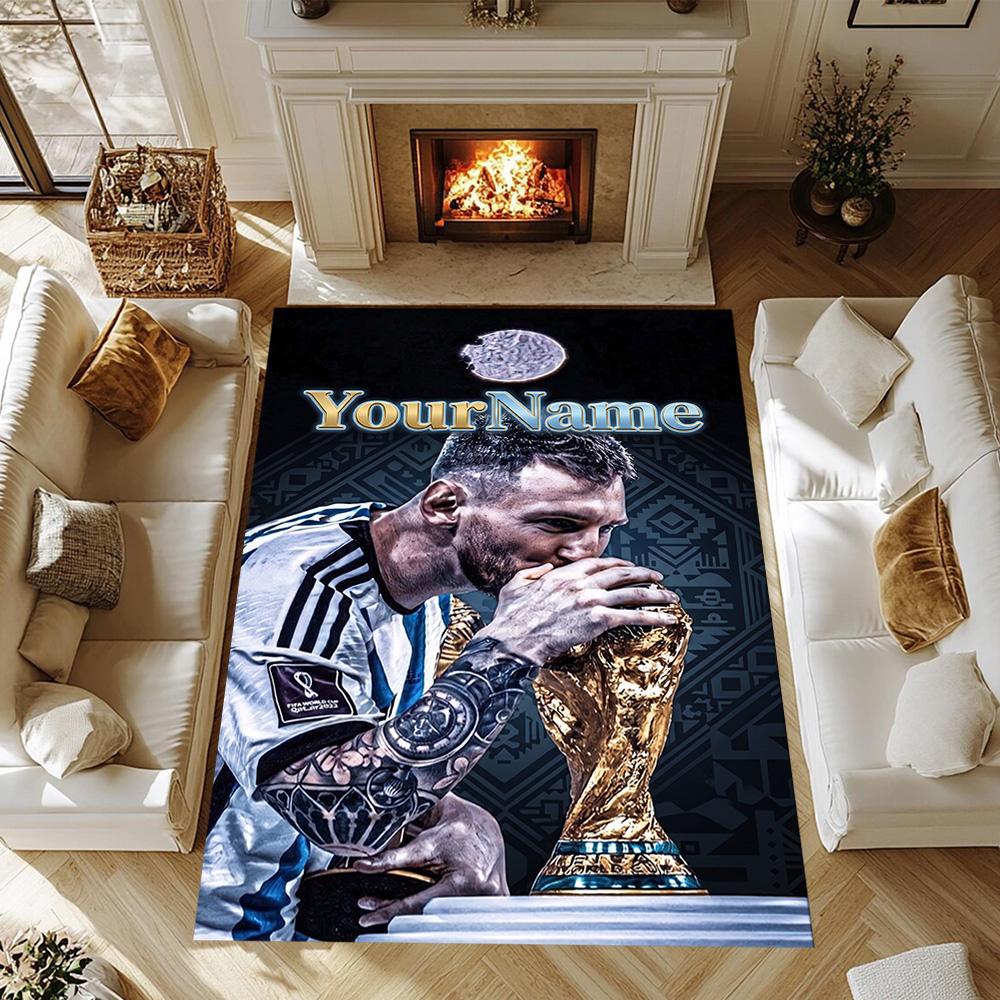 Messi 148 Customize Your Name Area Rug Design for Kitchen Hallway Living Rooms Outdoor Antislip Carpet Anime Office Decor