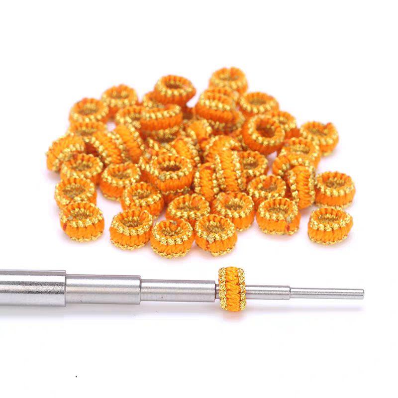 

Handmade Hand Rope Spacer Red Rope Closing Buckle Fixing Buckle Flat Knot Coil Large Hole Spacer Bead Accessories Coil Hand Knitted DIY Orange fixing clips 3mm-10