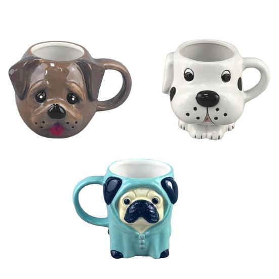 Hrnček jazvečík Keramický 3D Psovitý pes Šálka na kávu s živo vyrezanou rukoväťou Ručne maľovaný Zábavný darček pre milovníka psov pre milovníkov kávy