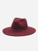 Solid color jacquard hat flat edge big edge sun hat British jazz hat top hat
