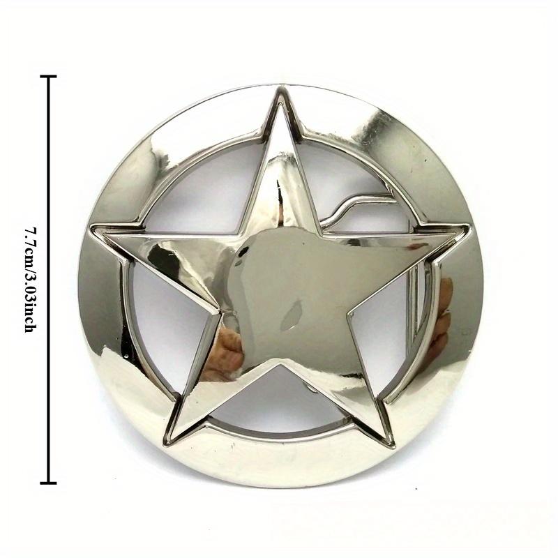 1 stk Sølvfarget Pentagram Logo Beltespenne Metall Cowboy Beltespenne Casual Western Cowboy Beltespenne Sinklegering Pentagram Beltespenne