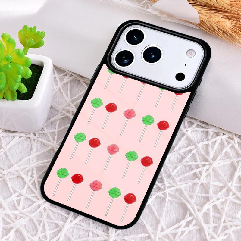 Red Lollipops Soft Shockproof Phone Case for iPhone 17 Air 16e 15 11 12 14 13 Pro Max Cover Coque