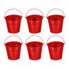 PATIKIL X Small Metal Buckets with Pack of 6 Mini Galvanized Buckets for Party Favors and Red 5.1" 4.7" Handles, Crafts, Decorations,