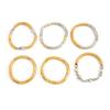 Salircon 6 Pcs Punk Trendy Irregular Geometry Bracelet Set for Women Men Creative Handmade Metal Stack Hand Chain Couple Jewelry