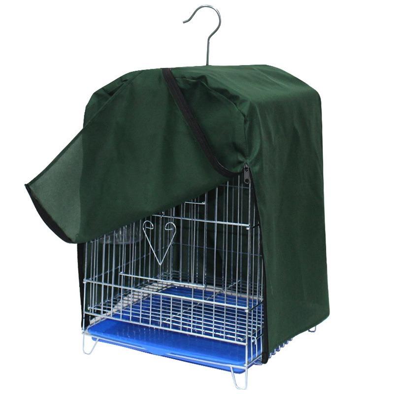 Квадратный большой чехол-одеяло из теплоизолирующей ткани для клетки с птицами. Затеняющий и регулирующий температуру. (green,31x31x44cm) зелёный