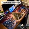 Christmas Theme Personalized Mouse Pad Custom Name Text Non Slip Desk Pad For Laptop Office Desktop
