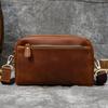 Retro Leather Clutch Bag Unisex Crazy Horse Leather Storage Bag First Layer Cowhide Shoulder Messenger Bag 9458