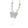 White Crystal Butterfly Necklace Pendant - Versatile Gift for Women, Girlfriends, or Best Friends - Fresh, Elegant Design