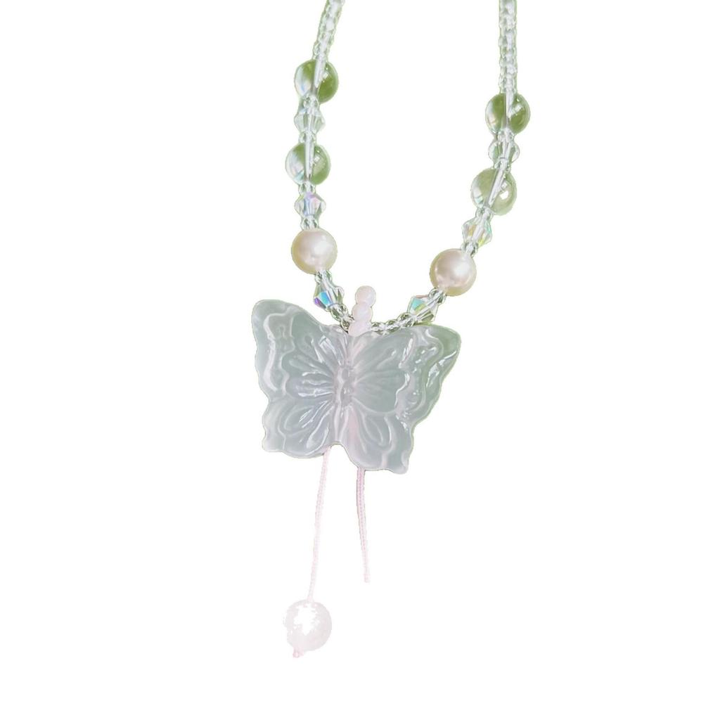 White Crystal Butterfly Necklace Pendant - Versatile Gift for Women, Girlfriends, or Best Friends - Fresh, Elegant Design