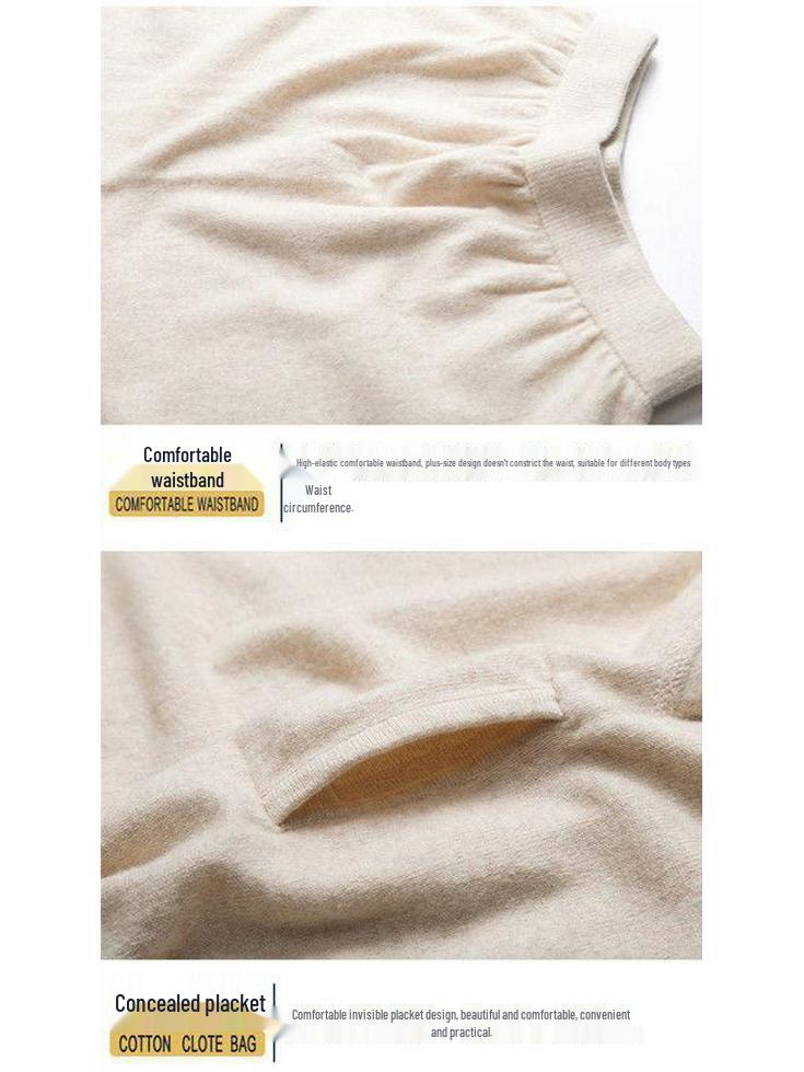 Ordos City Unisex Pure Cashmere Pants - Thick High Waist for Men, Thin Slimming Base for Women