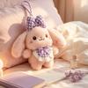 Stuffed Plush Rabbit Keychain Bowknot Rabbit Plush Rabbit Keyring Plush Bunny Keychain  Gift