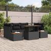 Garden Sofa Set with Storage 7 pcs Black Poly Rattan