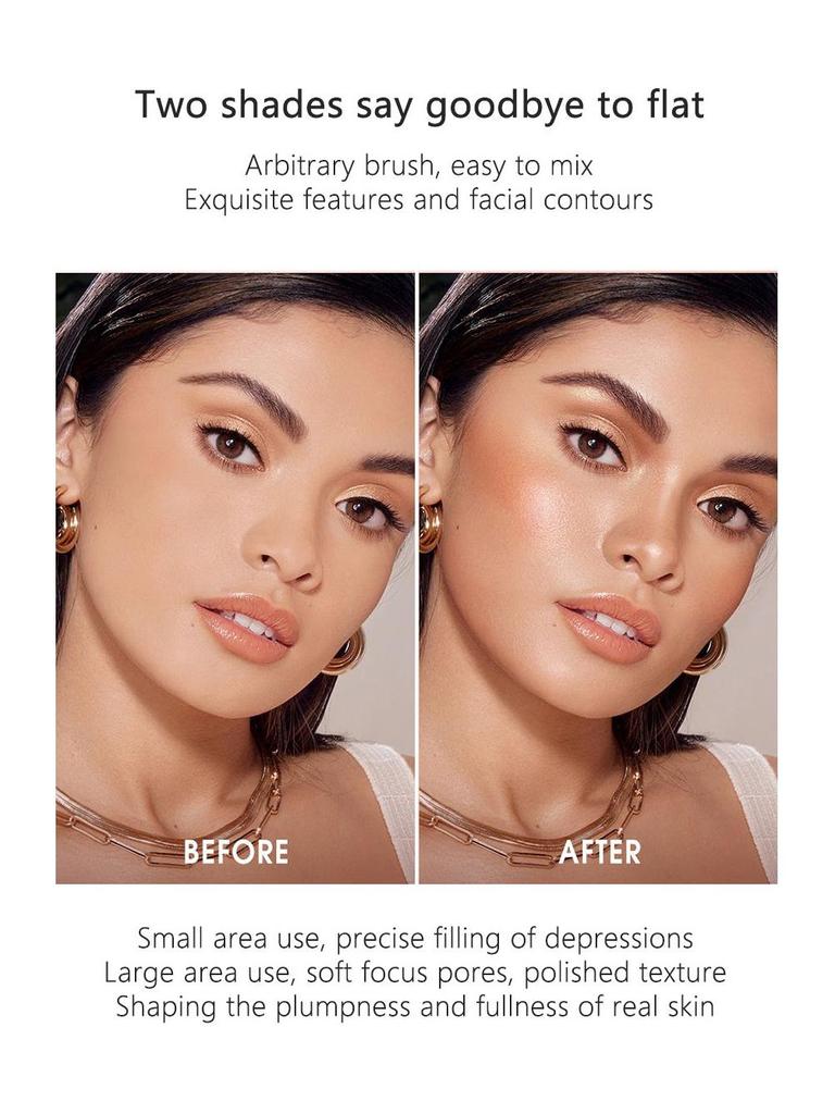 Dual-Tone Contour & Highlight Palette for Natural Sculpting and Professional Blush