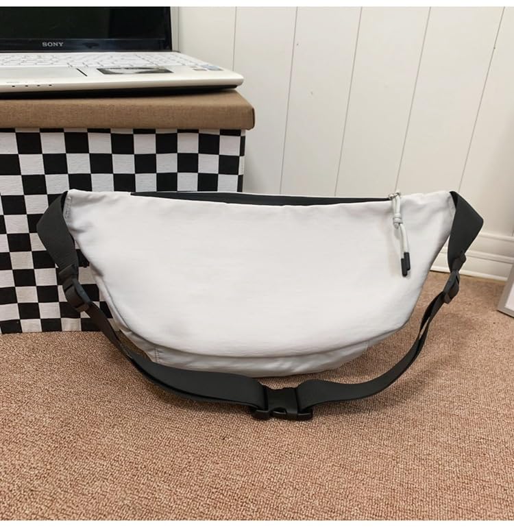 Petit-Germe Körpertasche, Ein-Schulter-Tasche, Crossbody-Tasche, Großes Fassungsvermögen, Wasserdicht, Outdoor, Weiß