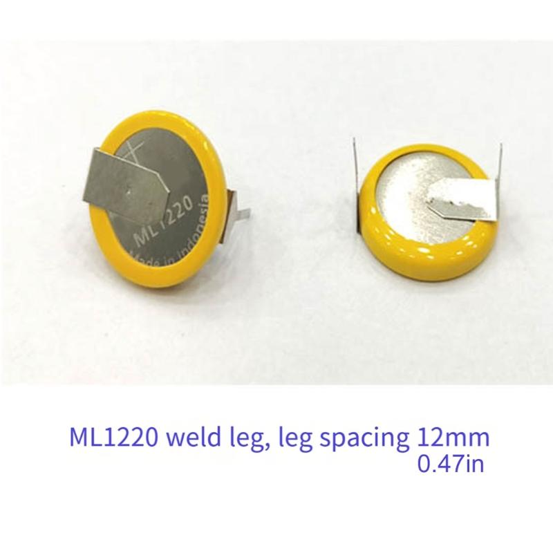 Metal Solder Tab ML1220 3V Button Battery with Soldering Pin For Clock Backup And Precised Instrument