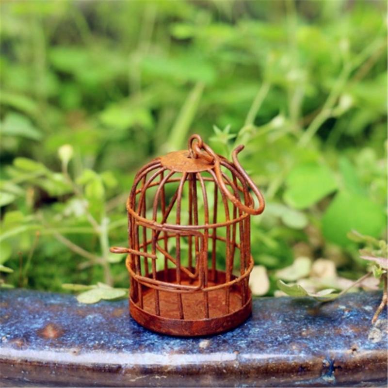Realistic Bird Cage Miniatures Educational Toy Lovely Birdcage Miniatures Cute Birdcage Room Office Cab Decors