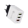 QC3.0 3-Port USB Fast Charger with EU/US Plug for Smartphones